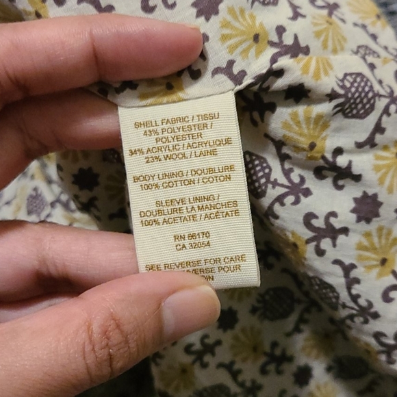 FREE PEOPLE Wool Blend Plaid Pea coat Gray Coat - Picture 9 of 9